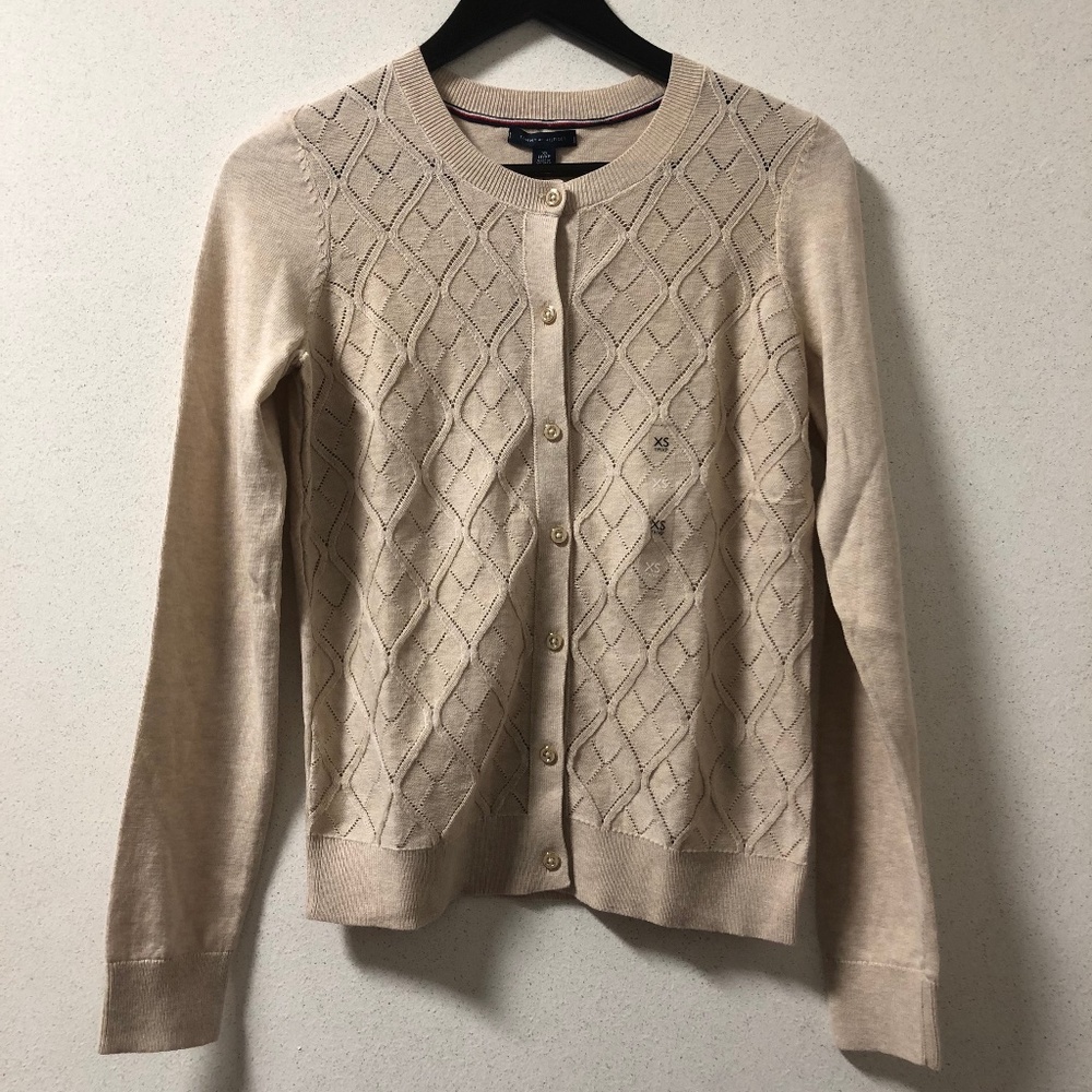 Tommy Hilfiger knitted twist pattern cardigan (khaki)